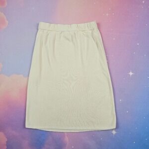Apart Knit Pencil Skirt Womens Medium Cream Excellent Made in USA Midi Skirt